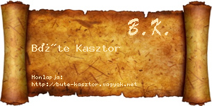 Büte Kasztor névjegykártya